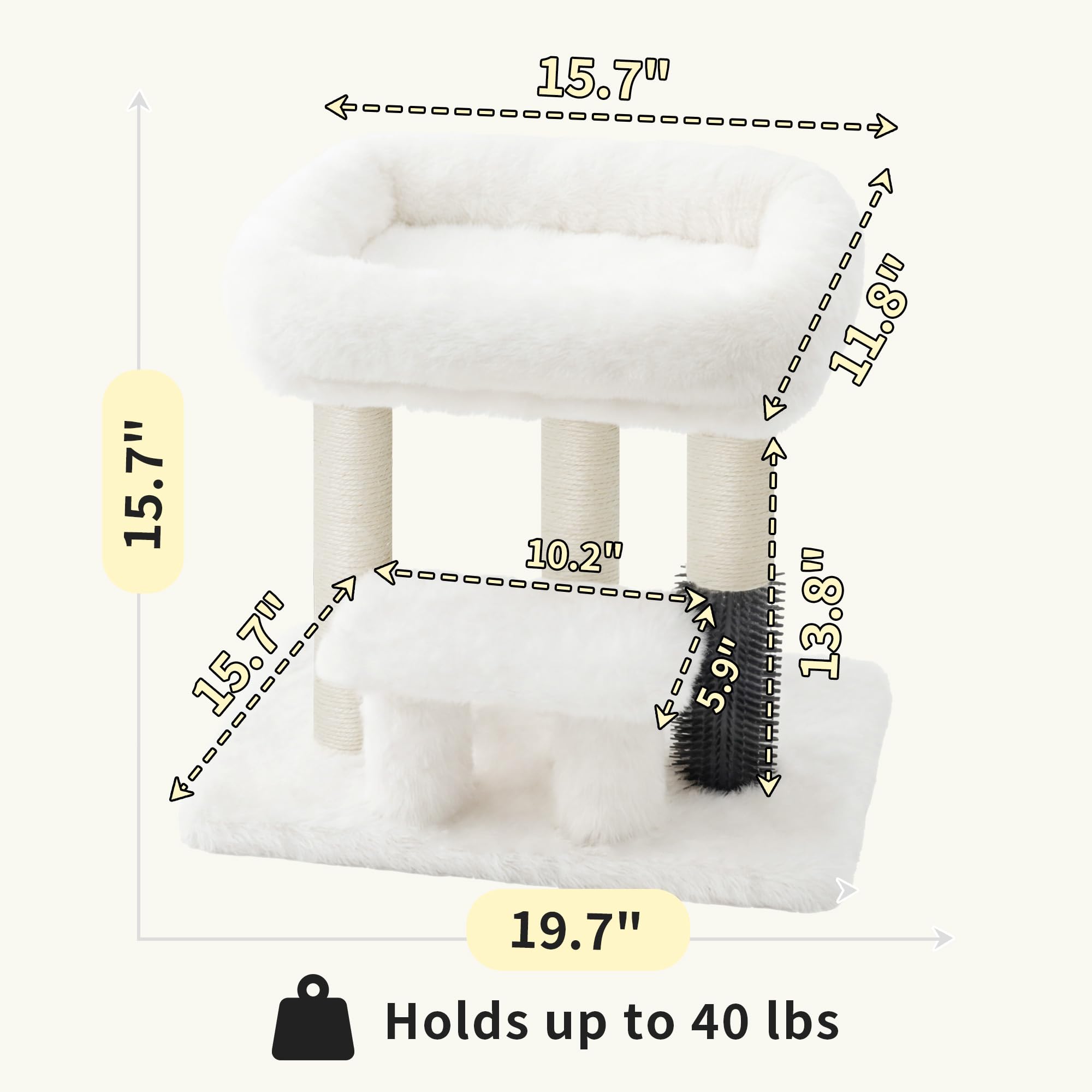 Heybly Arbre chat compact – solution 3 en 1 pour petit espace.