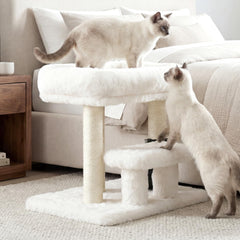 Heybly Arbre chat compact – lit peluche amovible pour repos douillet.