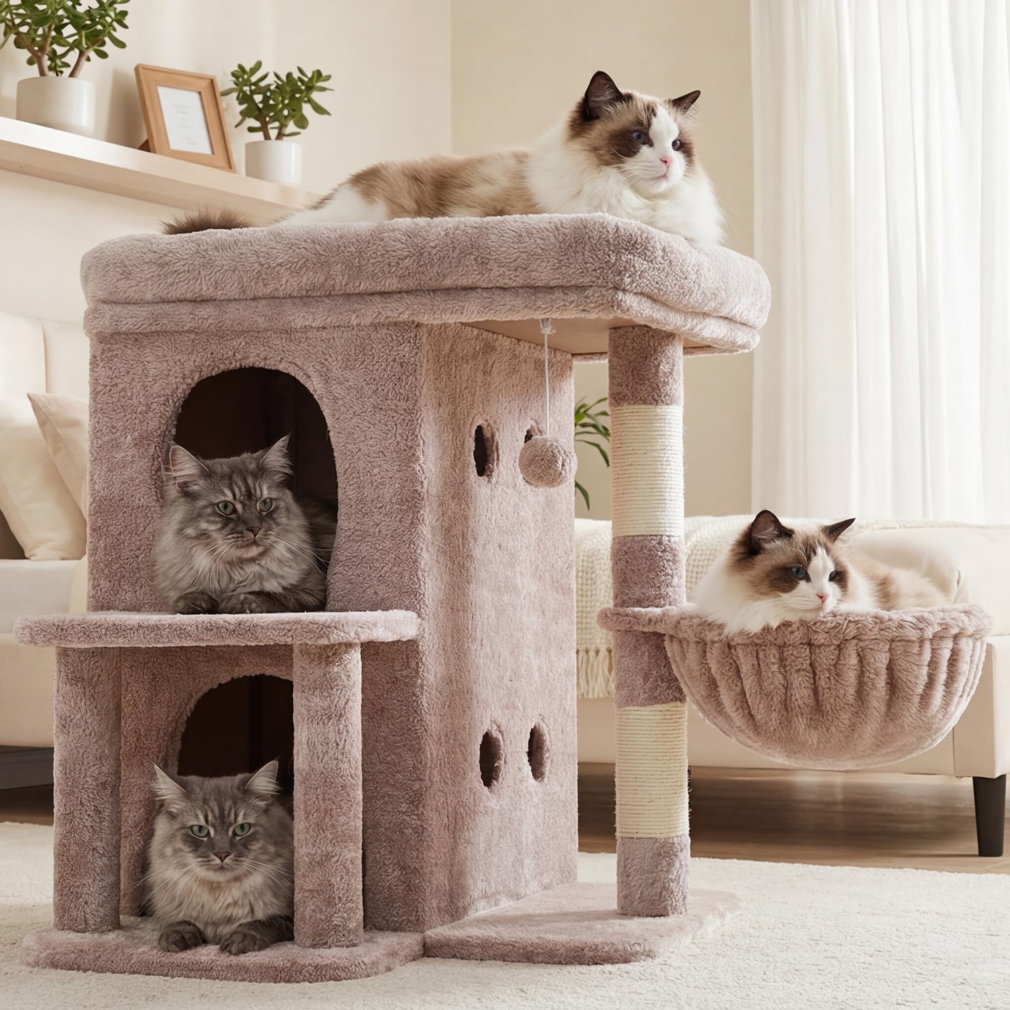 Heybly Arbre à Chat : escalier et base large assurant stabilité