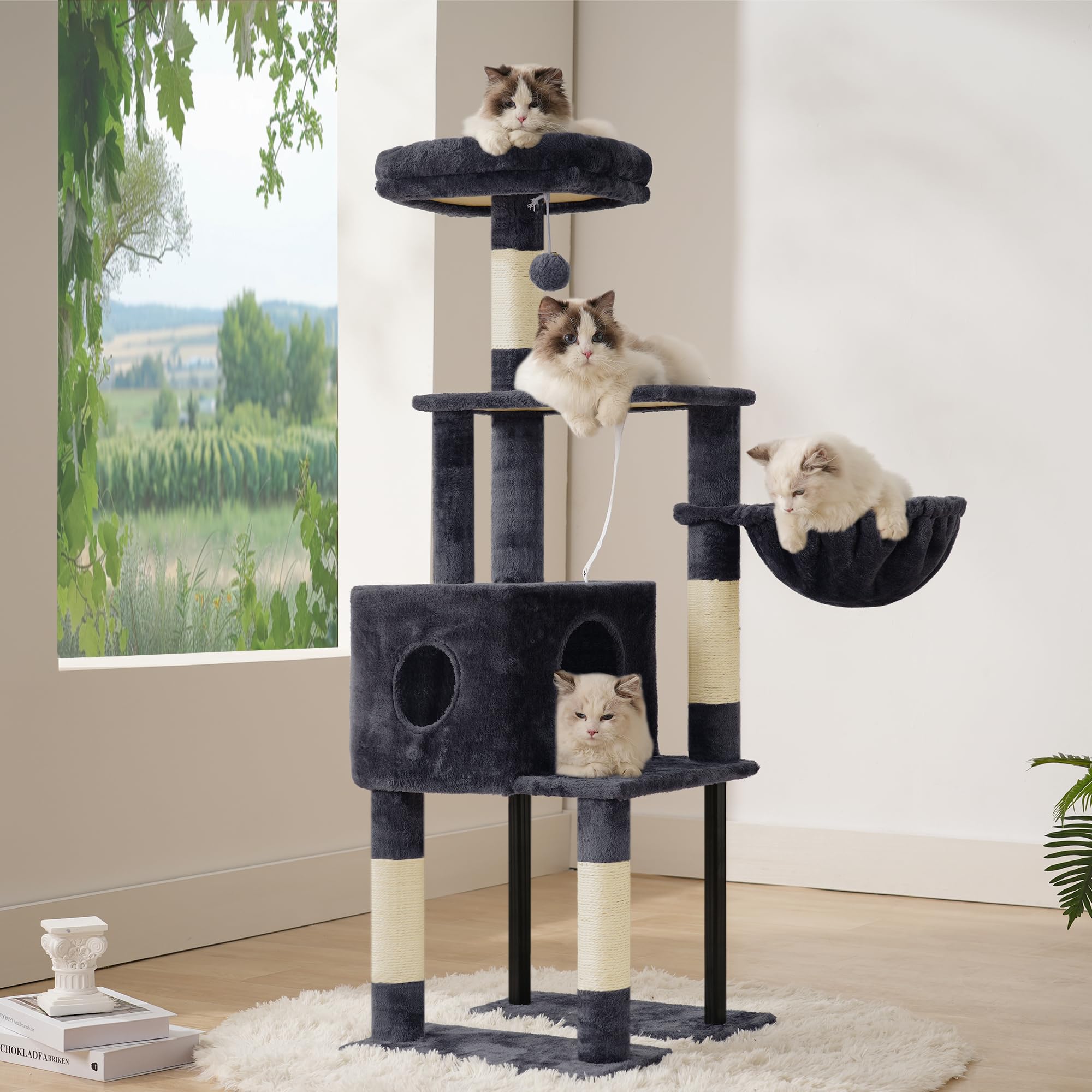 Heybly Arbre à chat hamac douillet pour des siestes paisibles.