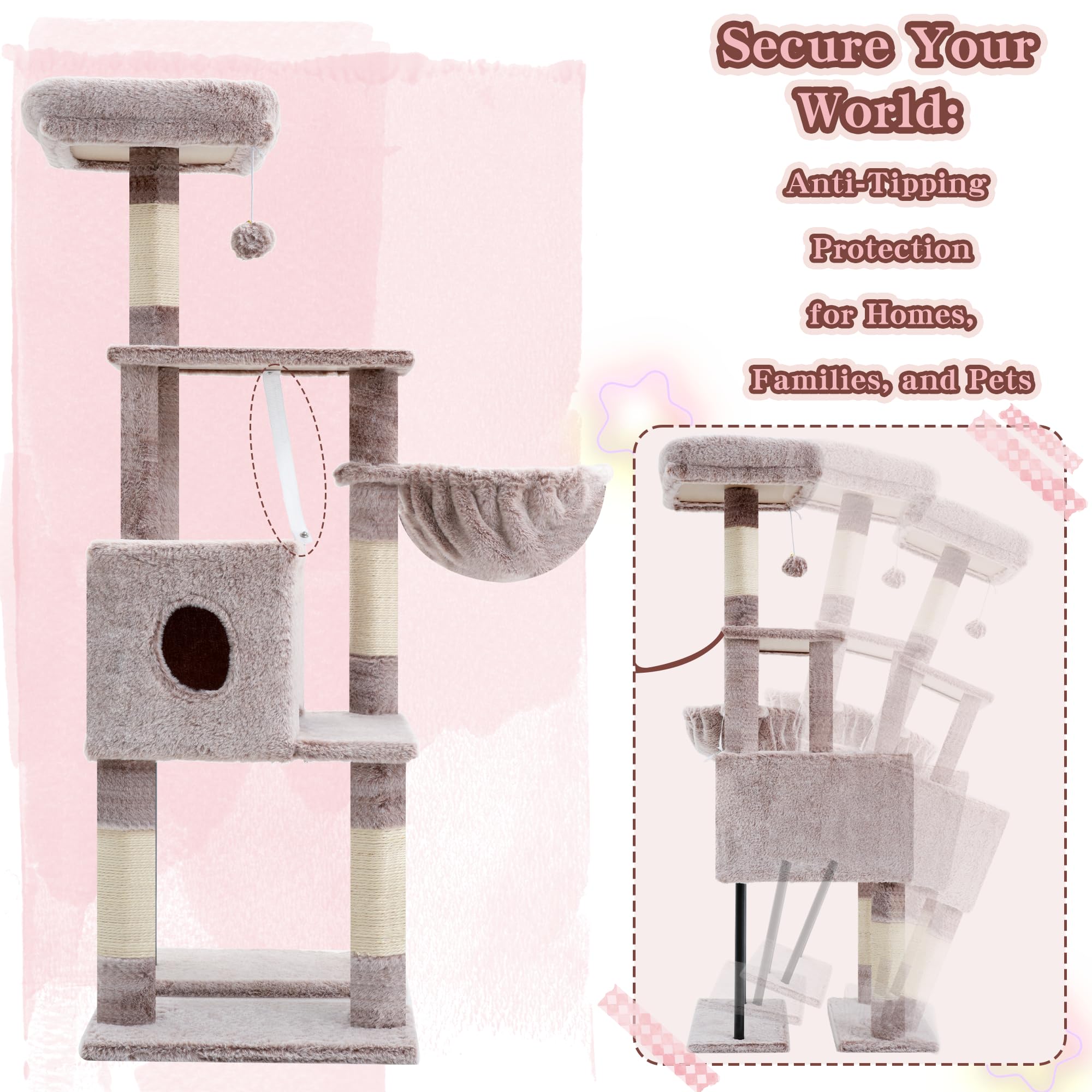 Heybly Arbre-chat – montage rapide avec instructions illustrées.