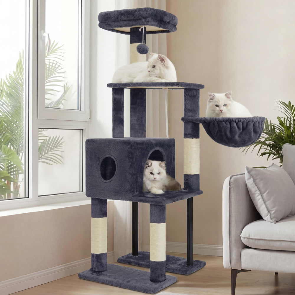 Heybly Arbre à chat avec premier perchoir haut pour une vue agréable.