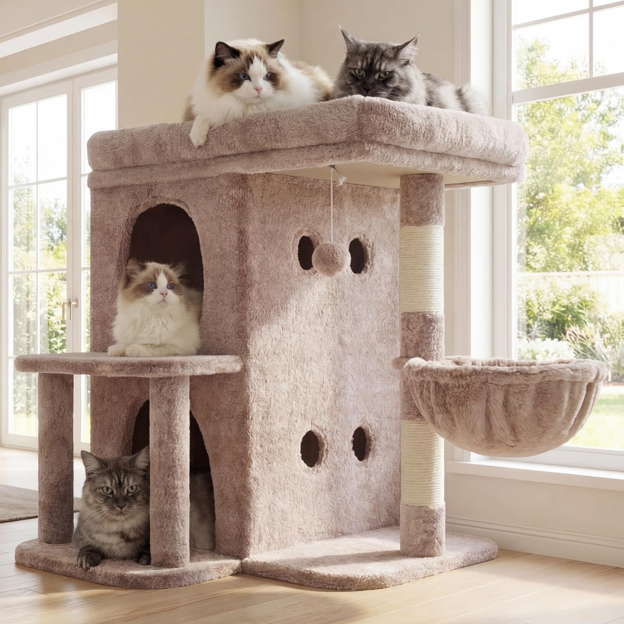 Heybly Arbre à Chat : perchoir supérieur spacieux pour grands chats