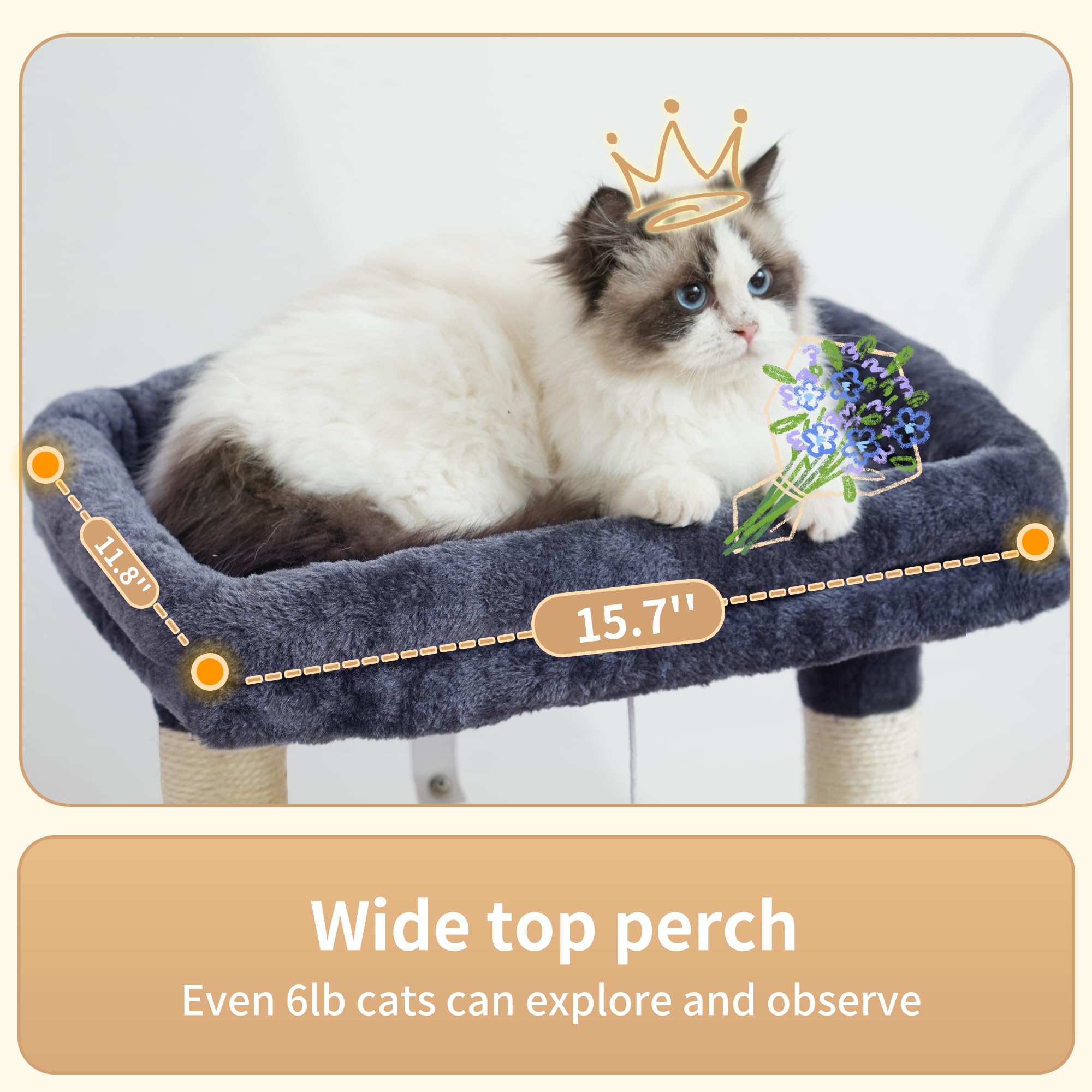 Heybly Arbre Chat - Postes Griffes Sisal, six pièces durables.