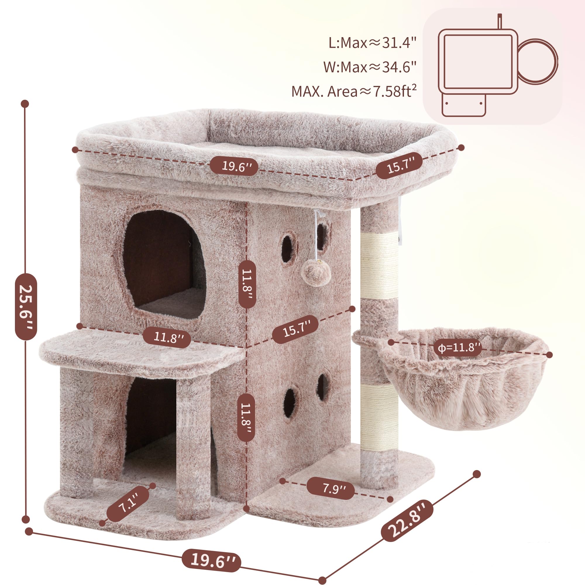 Heybly Arbre à Chat : poteaux en sisal pour griffures sécurisées