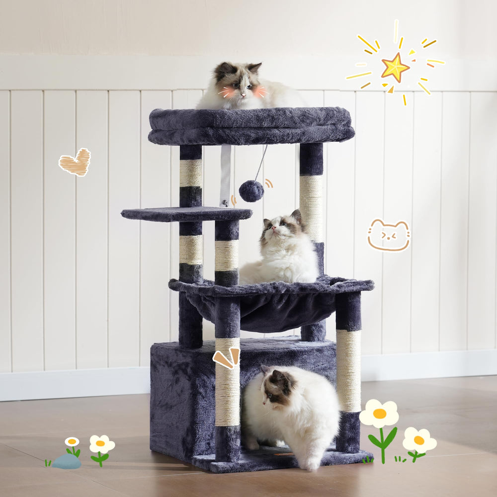 Heybly Arbre Chat - Revêtement Sisal Doux pour griffes et confort.