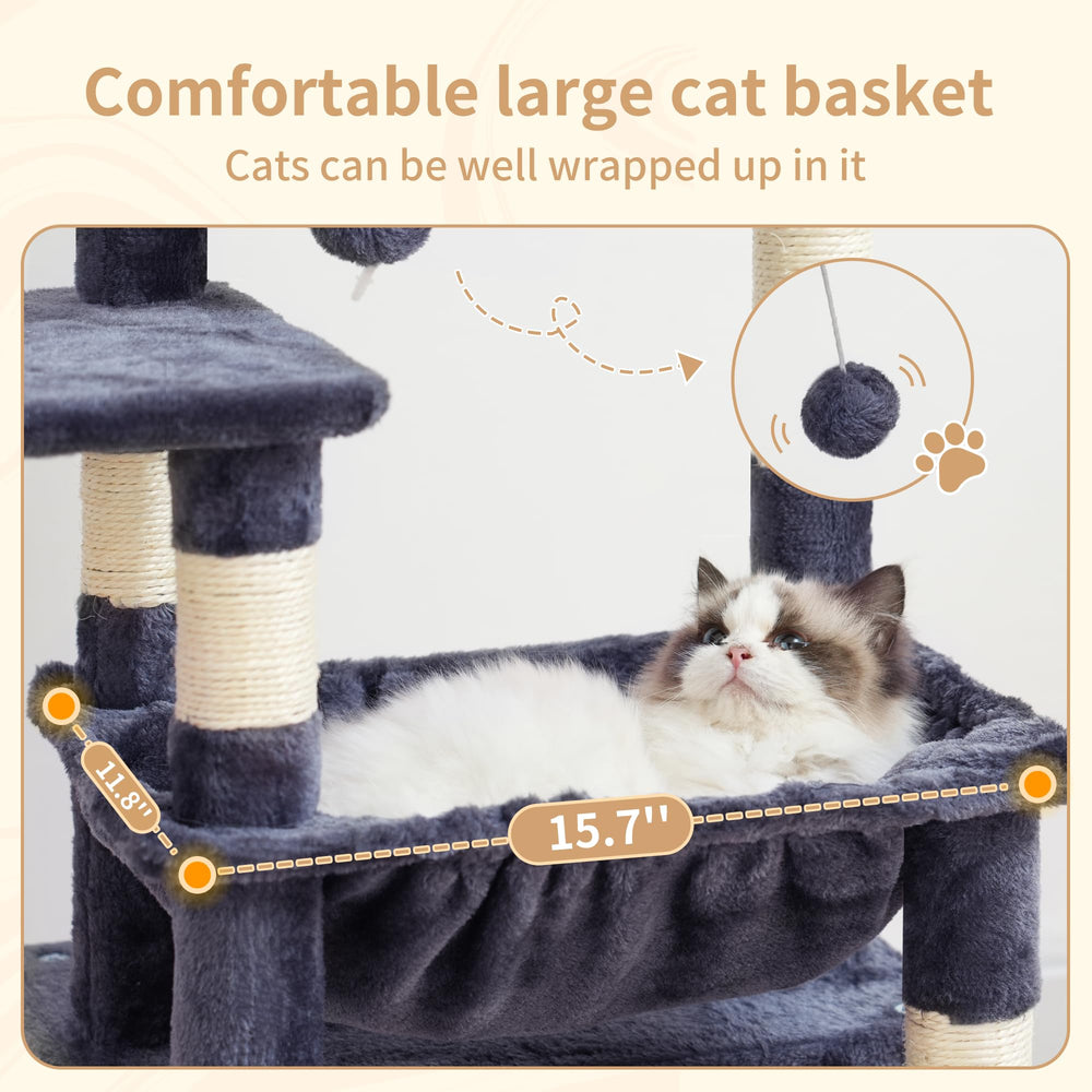 Heybly Arbre Chat - Structure Raisonnee assure stabilité lors des escalades.