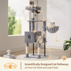 Heybly Arbre à chat tubes en acier pour stabilité renforcée.