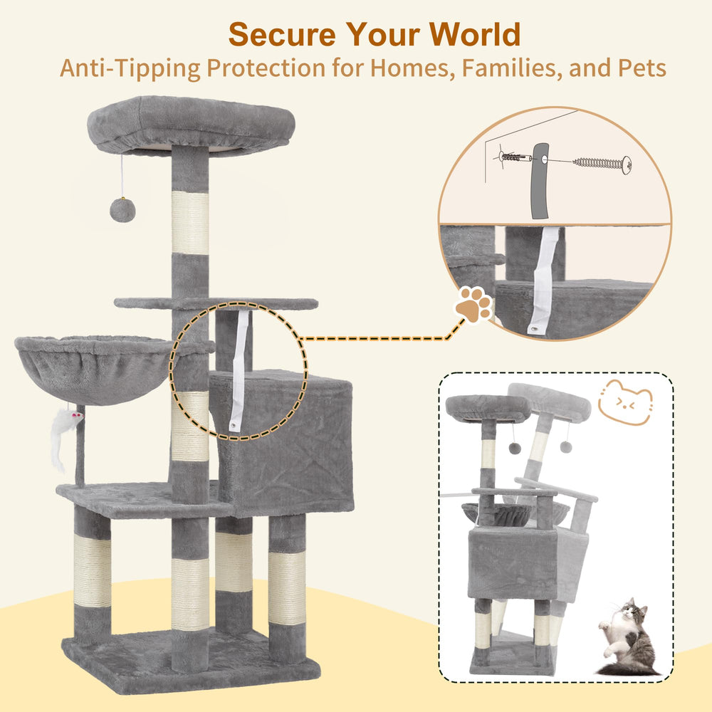 Heybly base-stable-arbre-a-chat: structure solide pour des activités en toute sécurité.