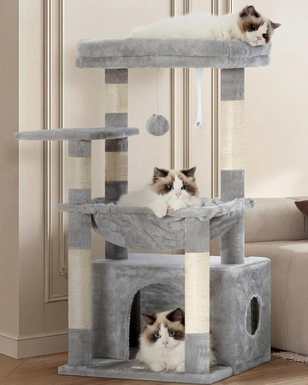 Heybly Arbre à chat HCT008SW – plateforme repos grande pour chats détendus