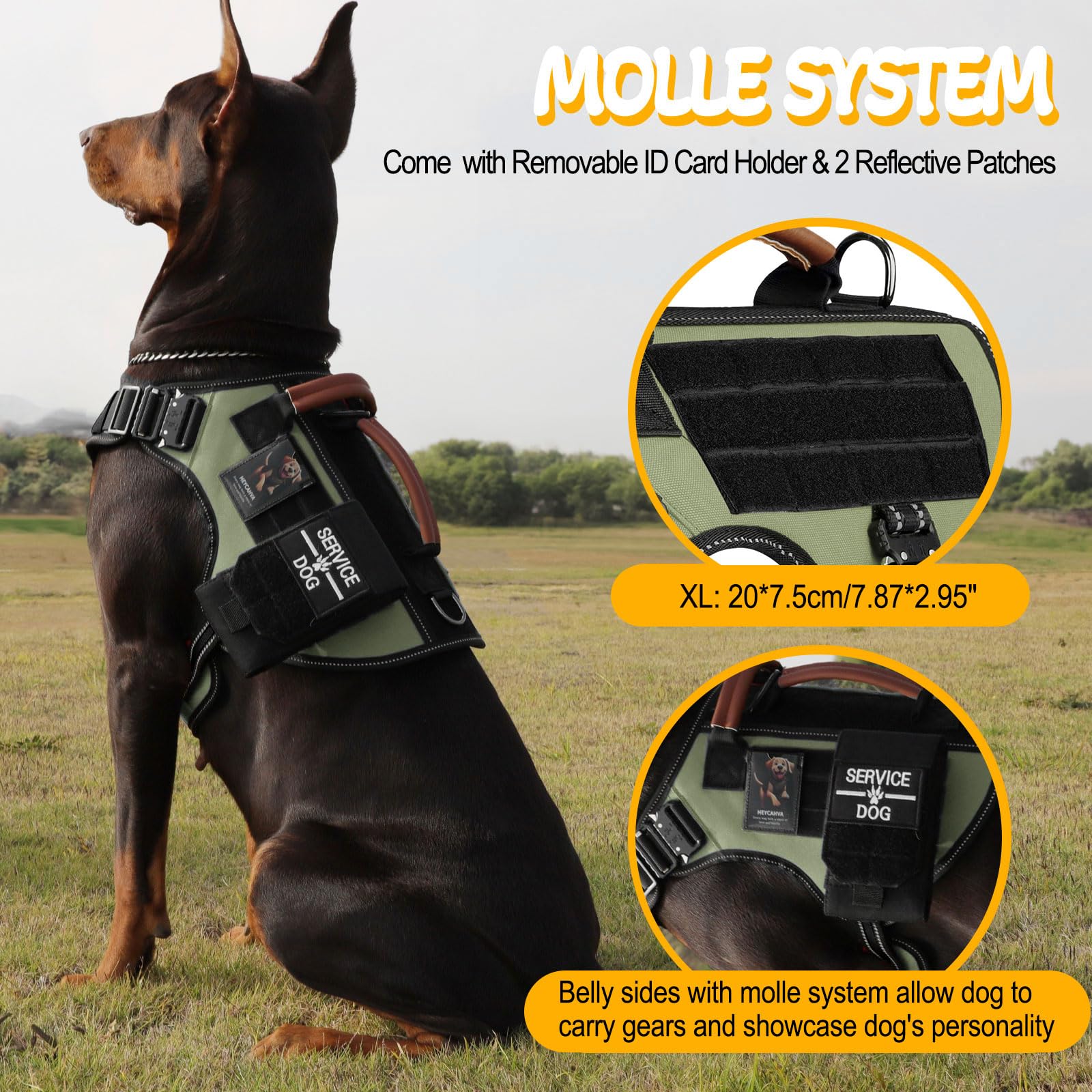 HEYCAHVA veste-service-support-airtag : logement AirTag pour localiser votre chien.