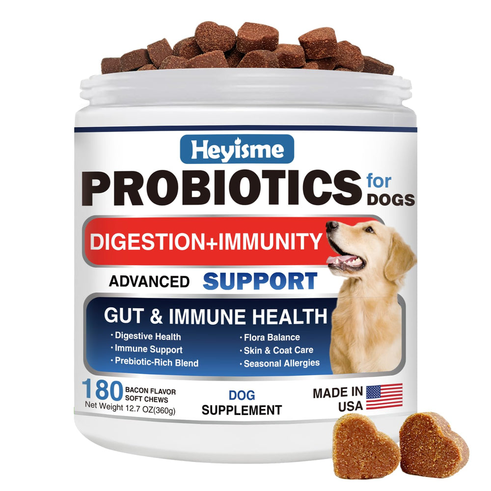 HEYISME Probiotiques pour chiens – emballage-boite pratique pour administration facilitée.