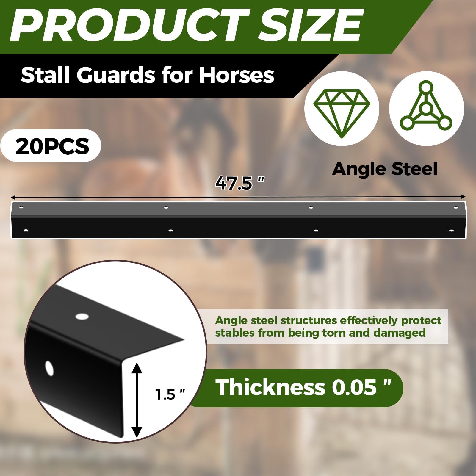 Garde-mordure Hezaosth en acier angle offre une résistance durable.
