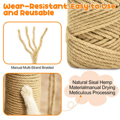 Corde sisal HezzLuv 164ft avec jouets souris inclus pour divertissement.