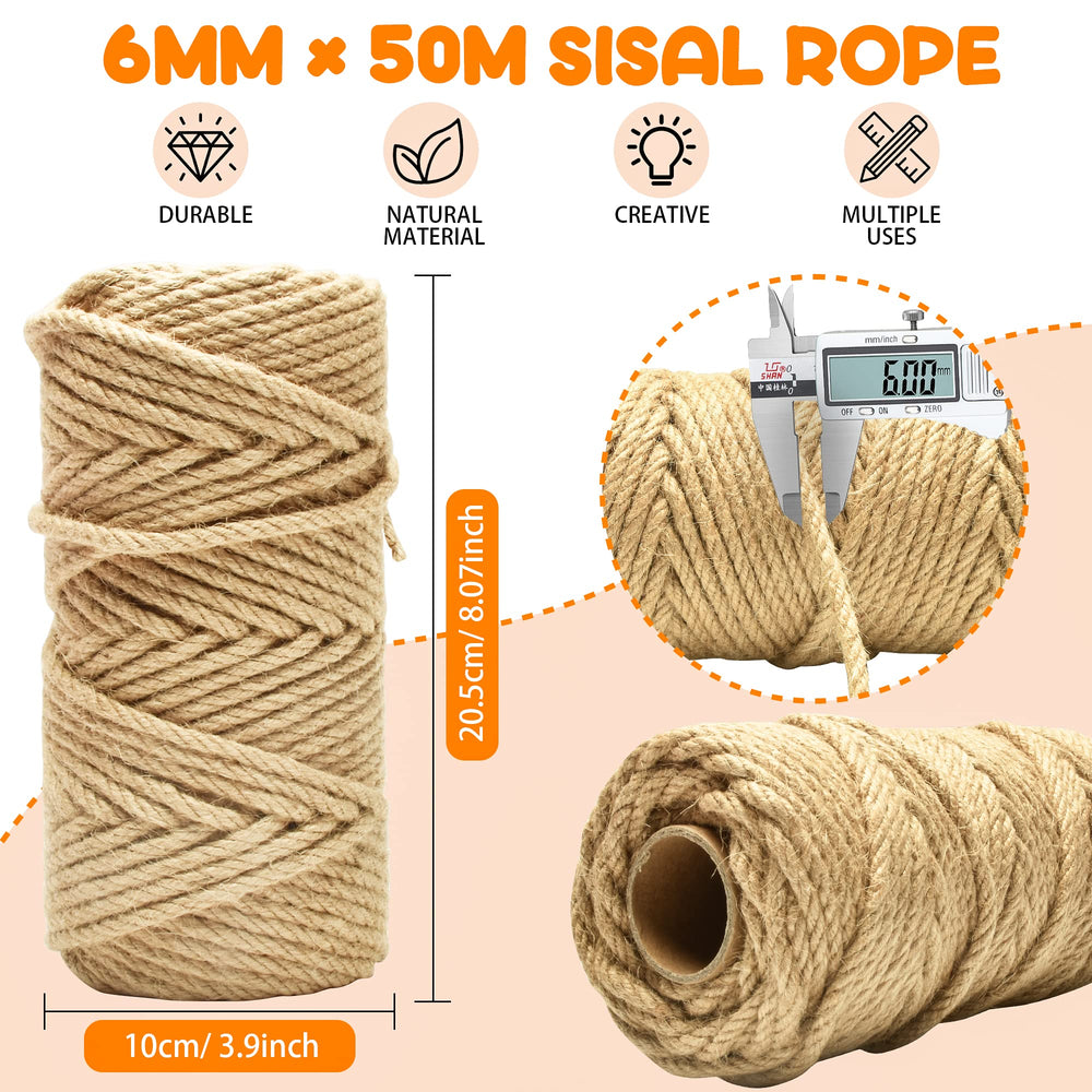 Corde sisal HezzLuv 164ft utilisée dans un projet à faire soi-même pour griffoir.