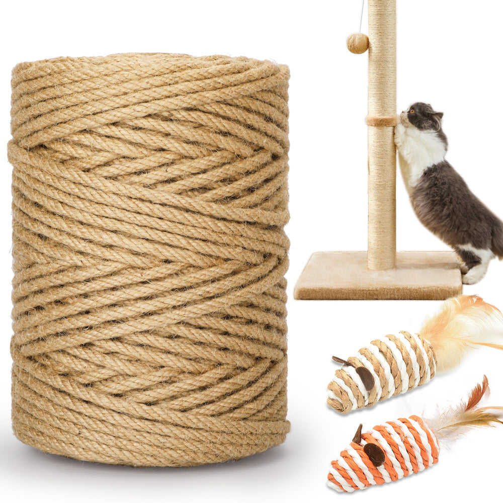 Corde sisal HezzLuv 262ft pour posts et arbres à chat, durable et sûre.