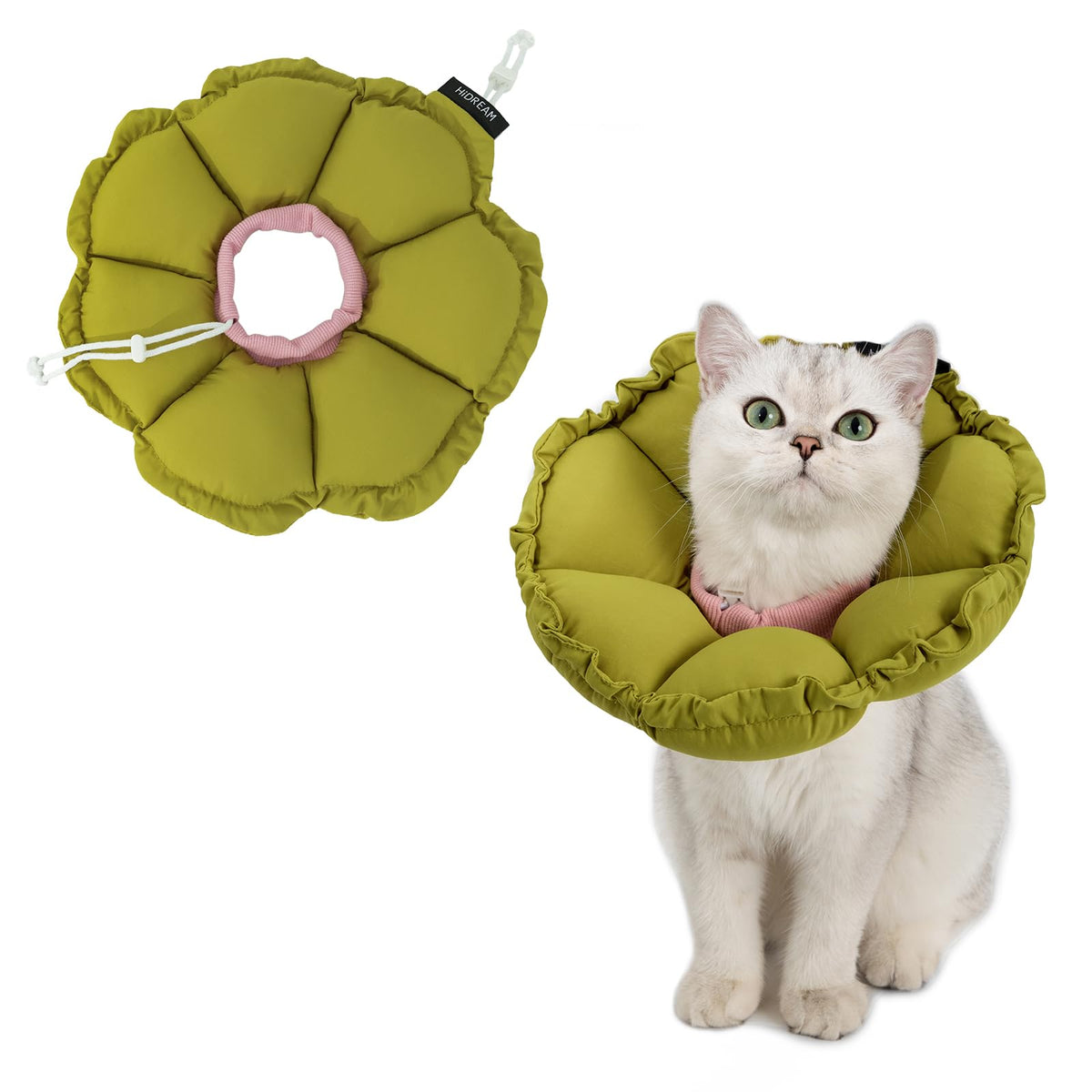 H HIDREAM Soft Cat Cone Collar, vue doux, protège les plaies et favorise une récupération confortable.