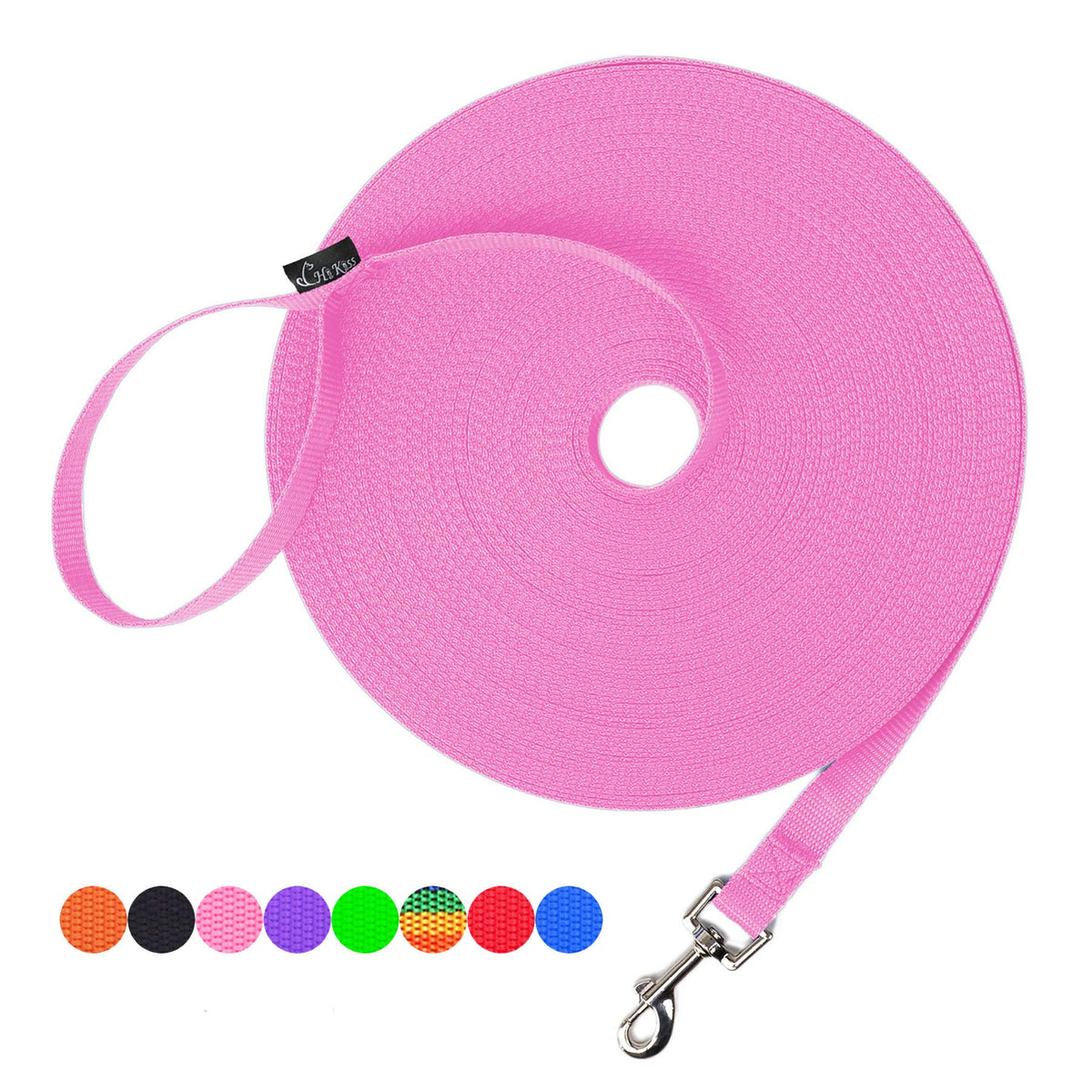 Le Hi Kiss rose, longe de 15 pieds, idéale pour le rappel en extérieur.