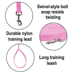 Longe Hi Kiss en nylon durable rose, conçue pour durer lors d'entraînements répétés.