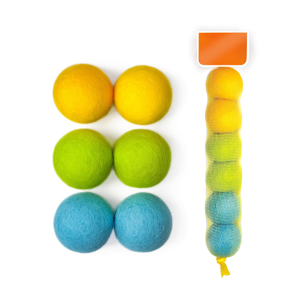 Hi Purr – balles en laine naturelles, lot de 6, parfaites pour le jeu intérieur.