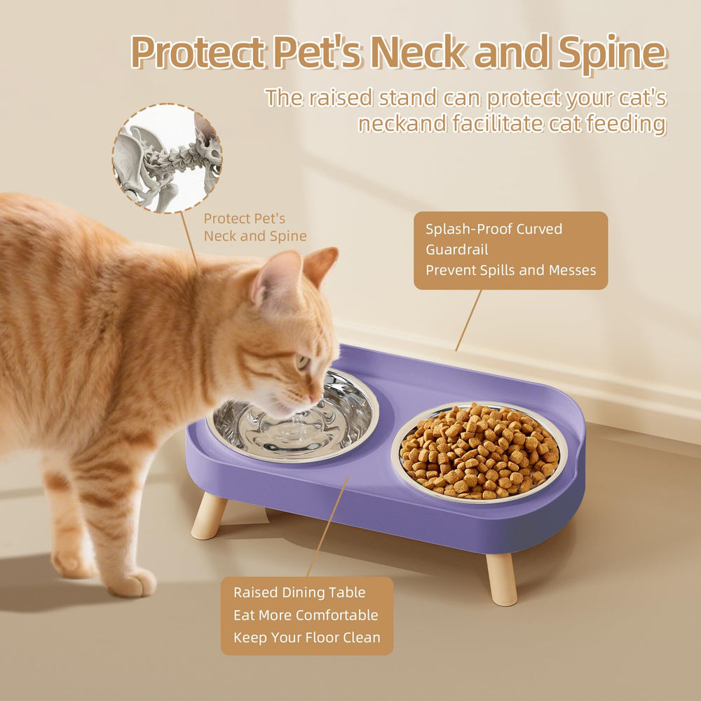 Bols inox HIAIEVIY pour chats, ensemble durable pour repas quotidiens.