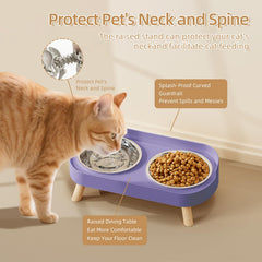 Bols inox HIAIEVIY pour chats, ensemble durable pour repas quotidiens.