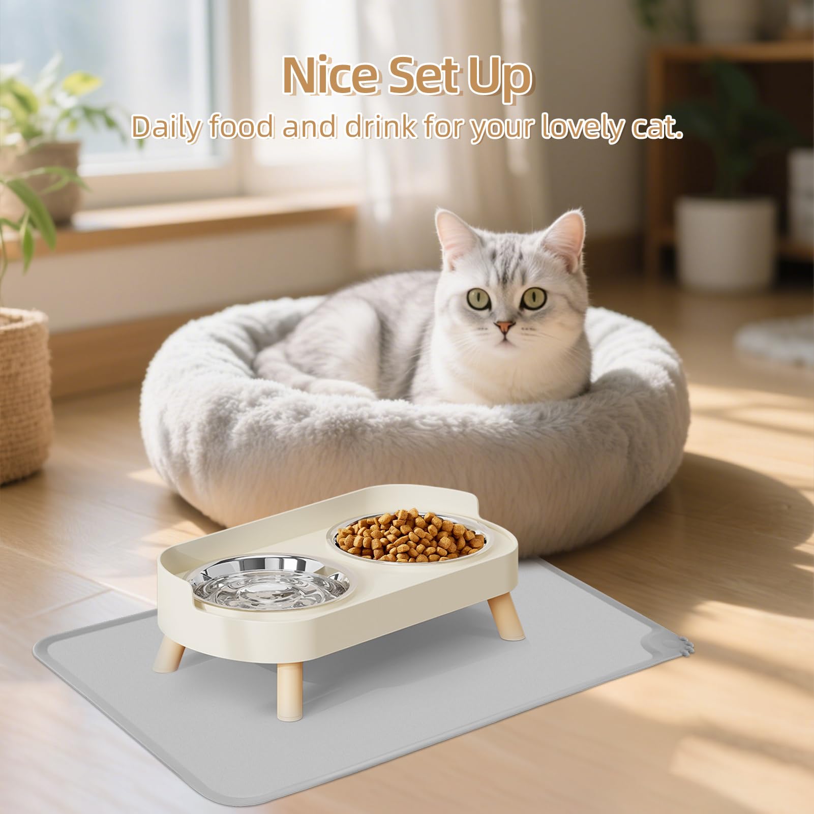 Idéal pour chats et chiots, améliore hygiène et organisation du repas