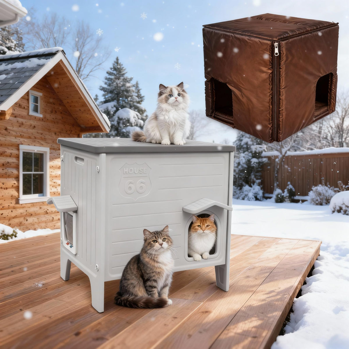 HiCaptain maison-chat-exterieur-isolante : abri chaud et sûr pour les félins