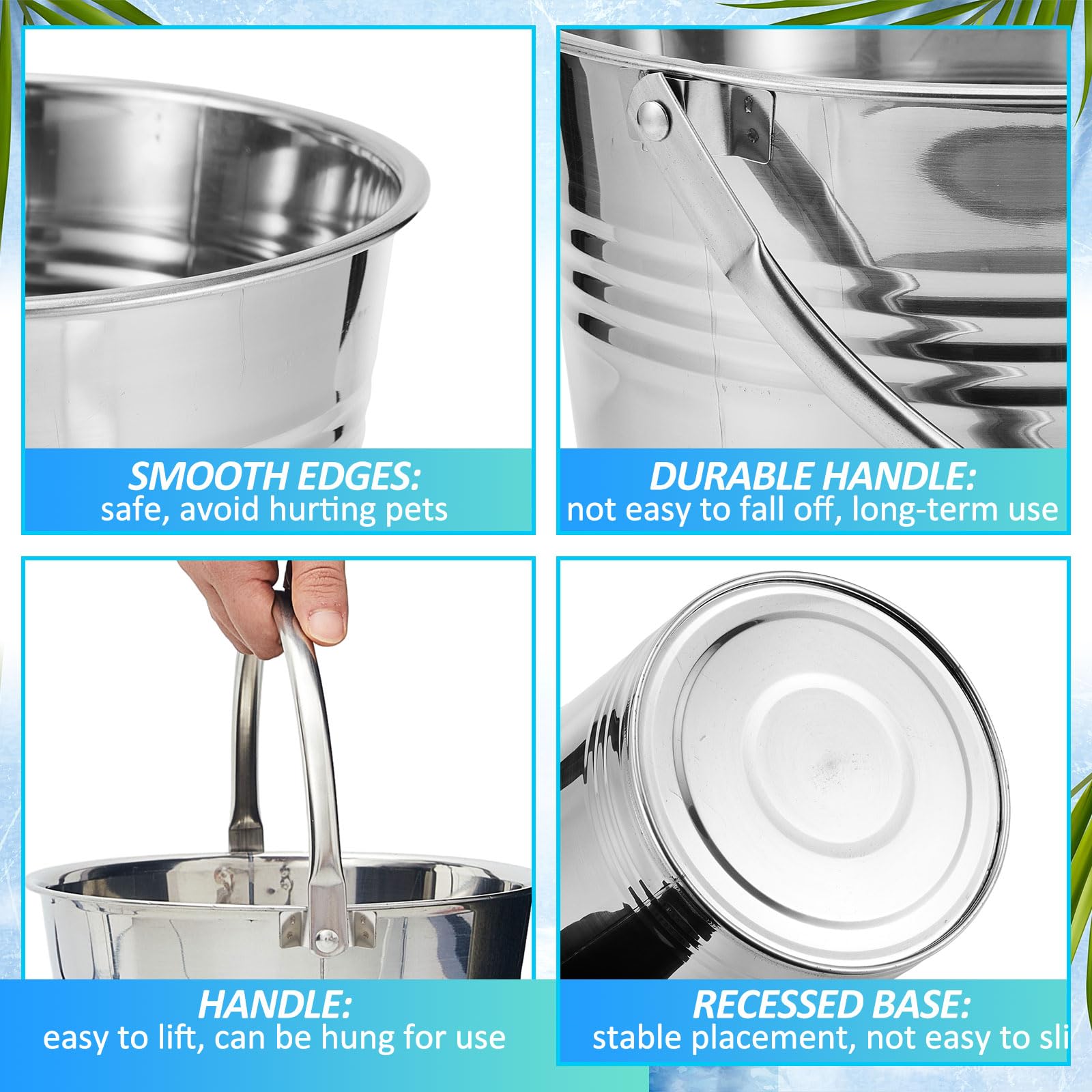 Seau Hicarer design sans joints, entretien facile et durable.