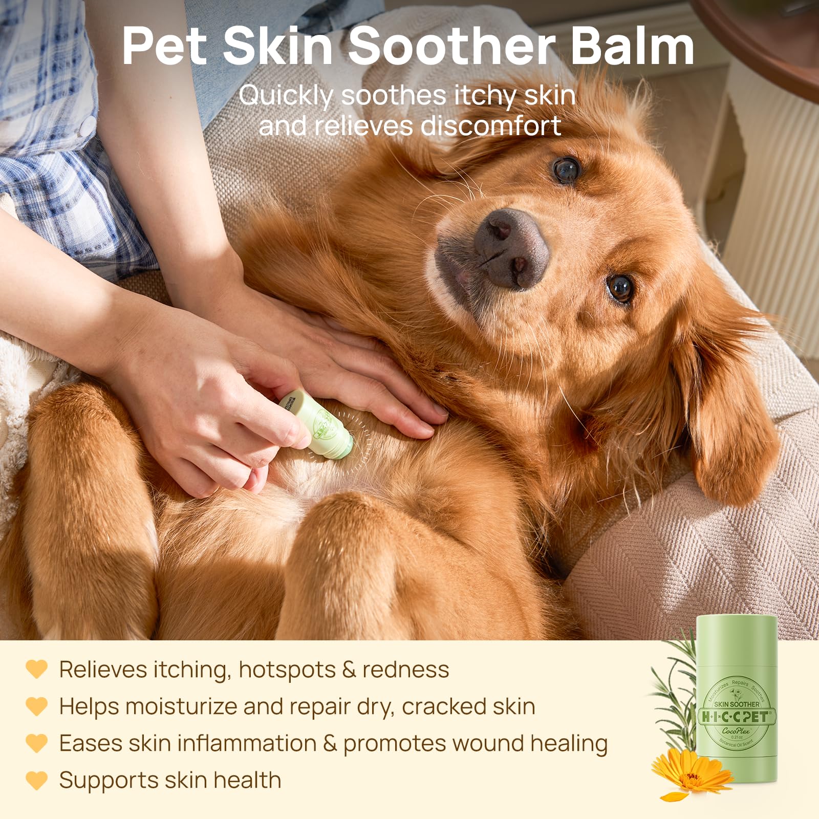 Baume peau chat HICC PET, application sans contact pour éviter les contacts.