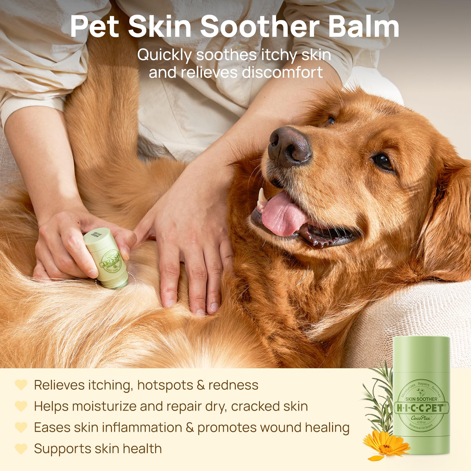 HICC PET soin hydratant peau sèche pour chiens et chats.