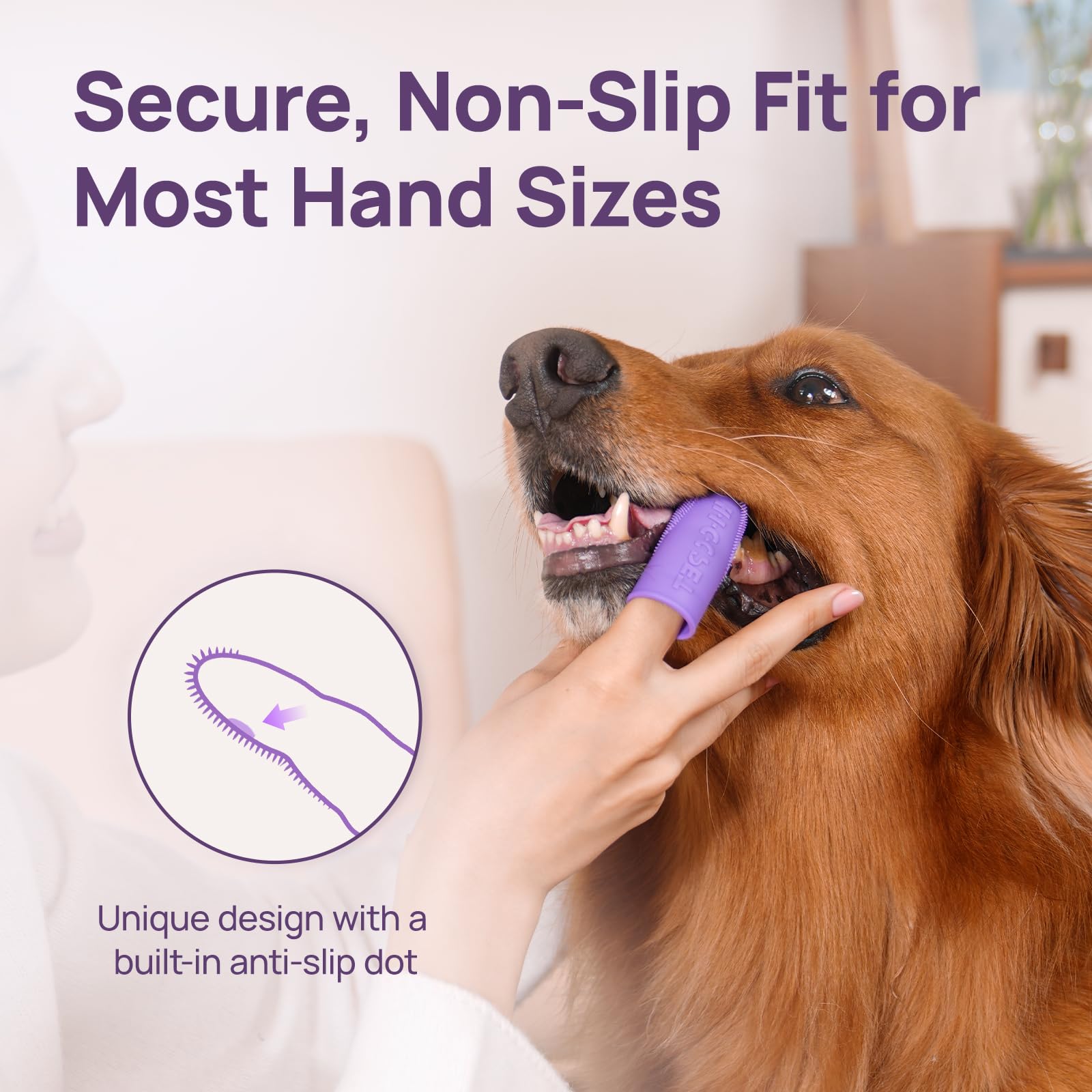 Brosse dentaire HICC PET anti-glisse, prise stable pour les sessions.
