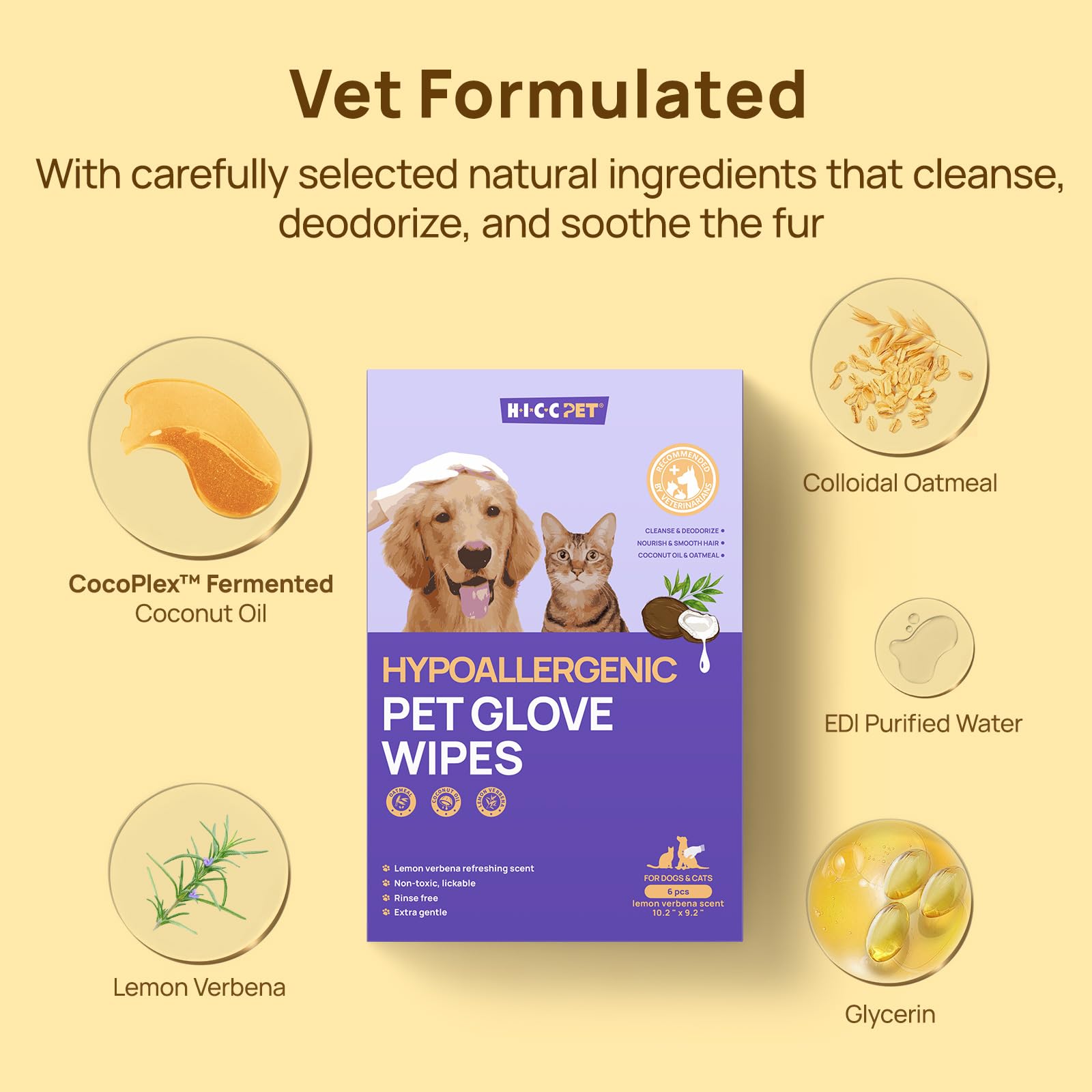 Gant nettoyage en profondeur HICC PET avec texture canvas douce.