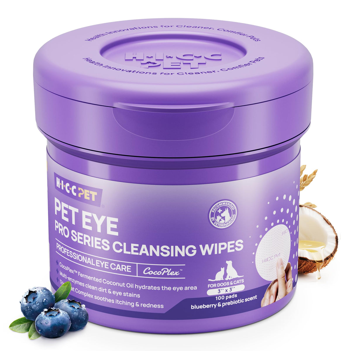 HICC PET Lingettes Yeux emballage bleu — pratique au quotidien pour nettoyer les contours.
