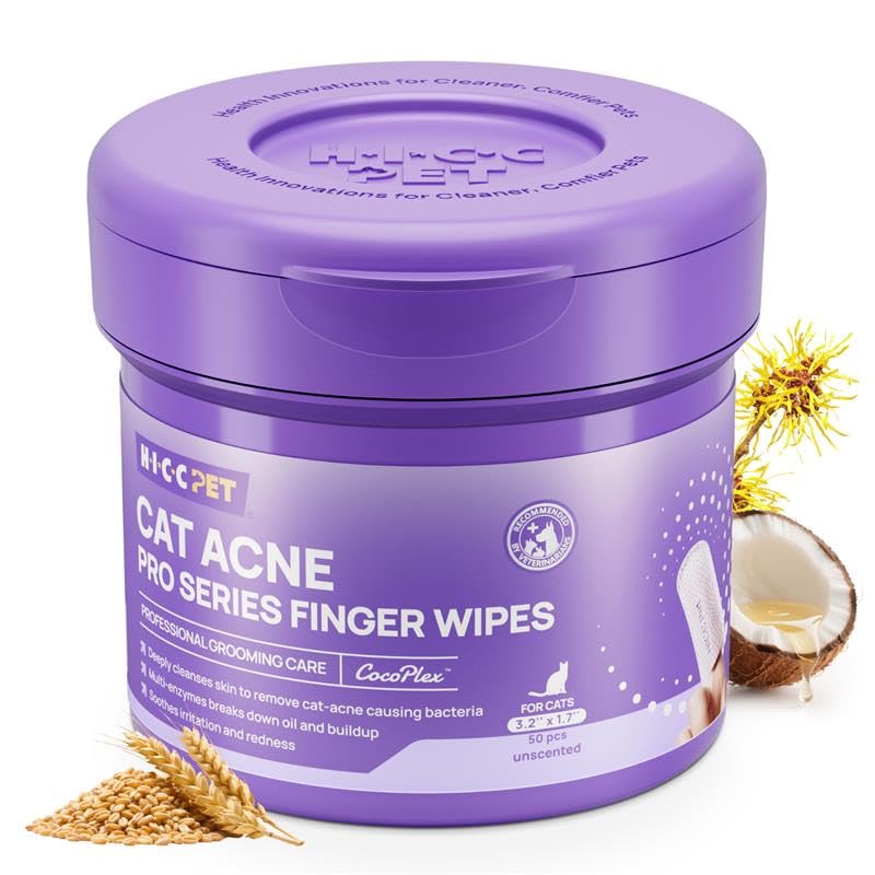 Lingette HICC PET pour menton du chat; emballage pratique, usage rapide.