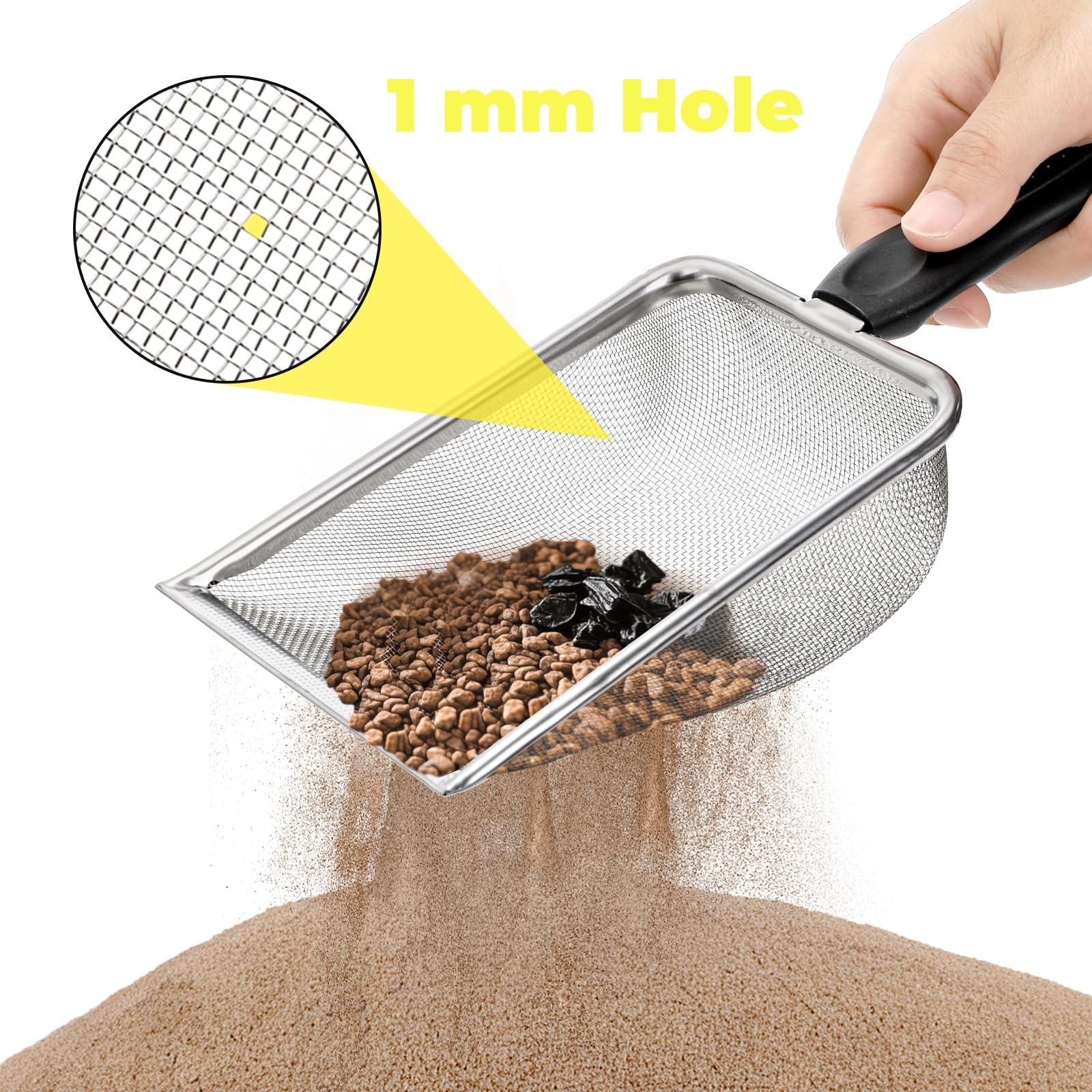 Hiceeden pelle mailles 1mm trous filtration rapide sable sans perte