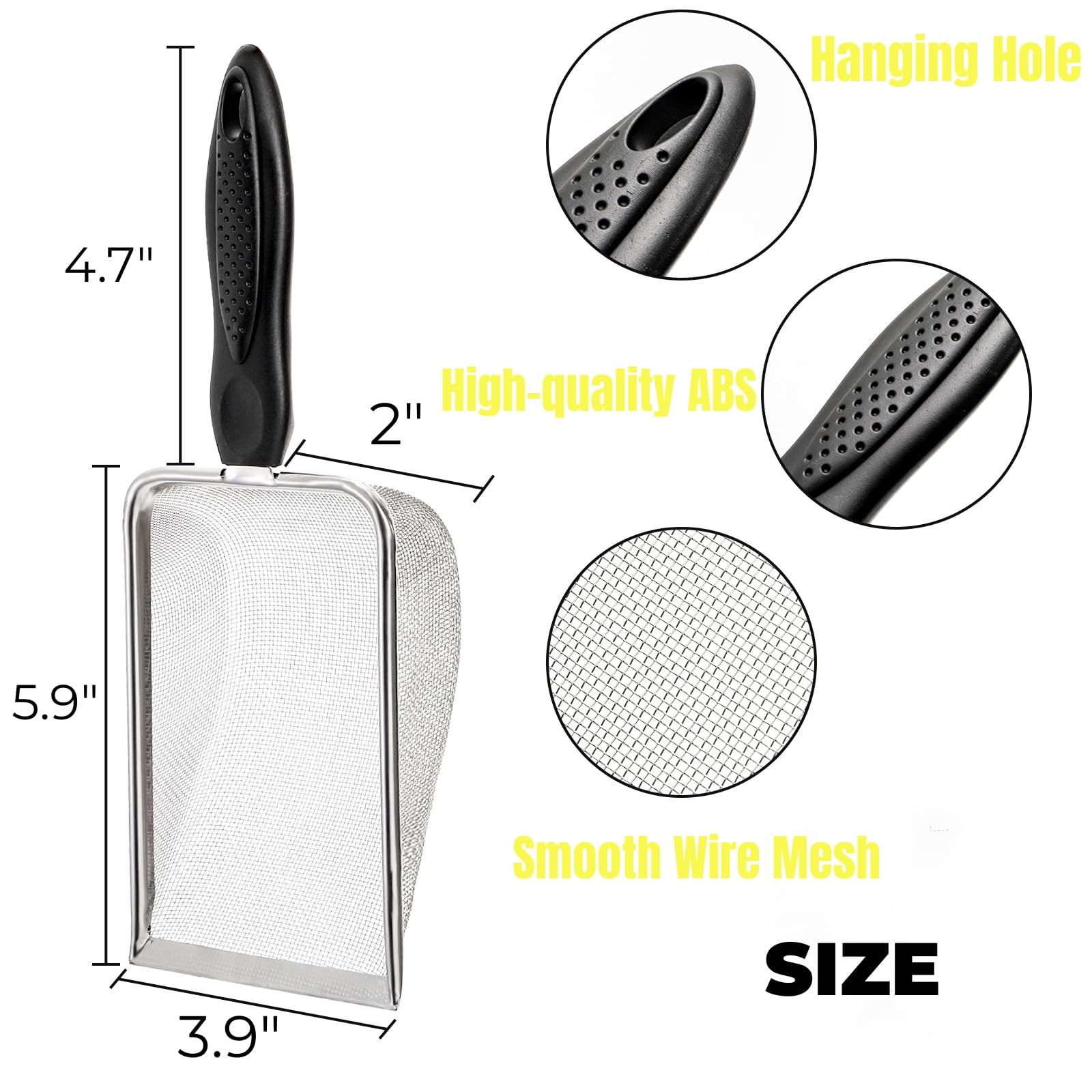 Hiceeden pelle mailles acier inox durable pour filtration sable et débris