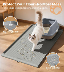 Tapis Litière HICOOI 36x24, surface-silicone-impermeable: nettoyage rapide et sans tache.