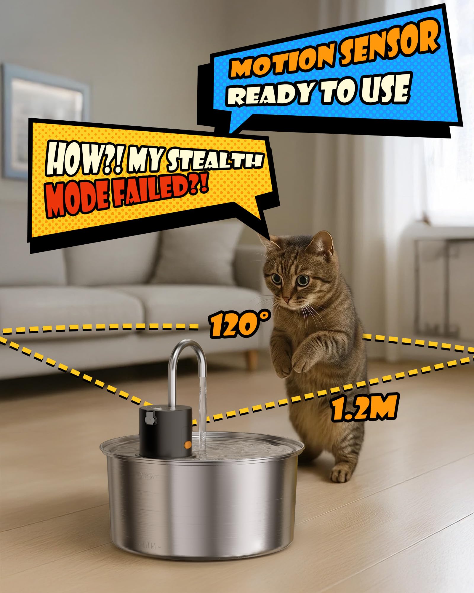 Fontaine Hicuper mode boisson triple – préférences des animaux.