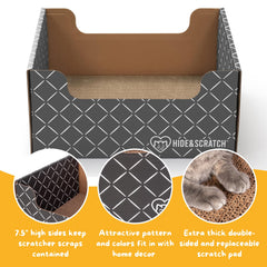 Hide & Scratch surface-griffage-double-face offre un espace de griffage durable et agréable.