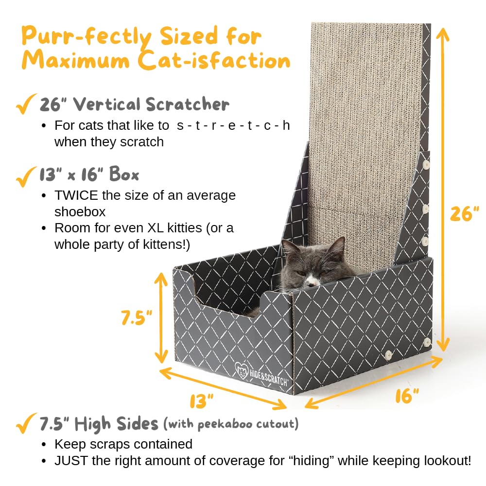 Hide & Scratch cachette-nid-confort-chat, abri douillet favorisant les siestes.