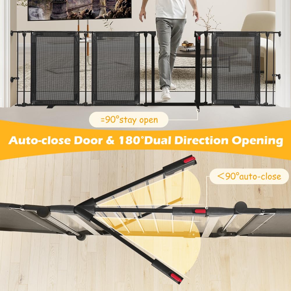 HIDOG ouverture 180°, porte qui se ferme seule pour une utilisation pratique.