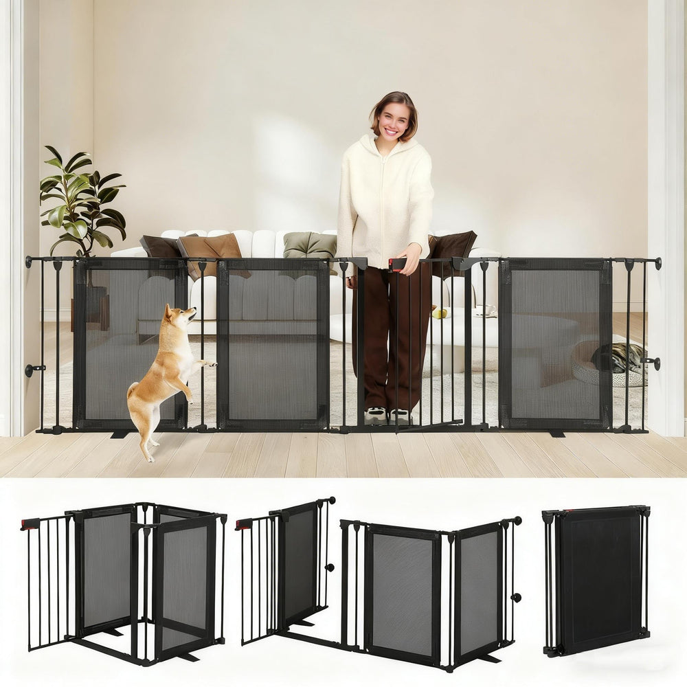 HIDOG barrière pliable 102 pouces, sécurise facilement les grands espaces intérieurs.