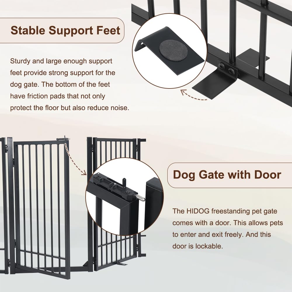 HIDOG pieds-barriere-chien-stables, stabilité renforcée et protection du sol.
