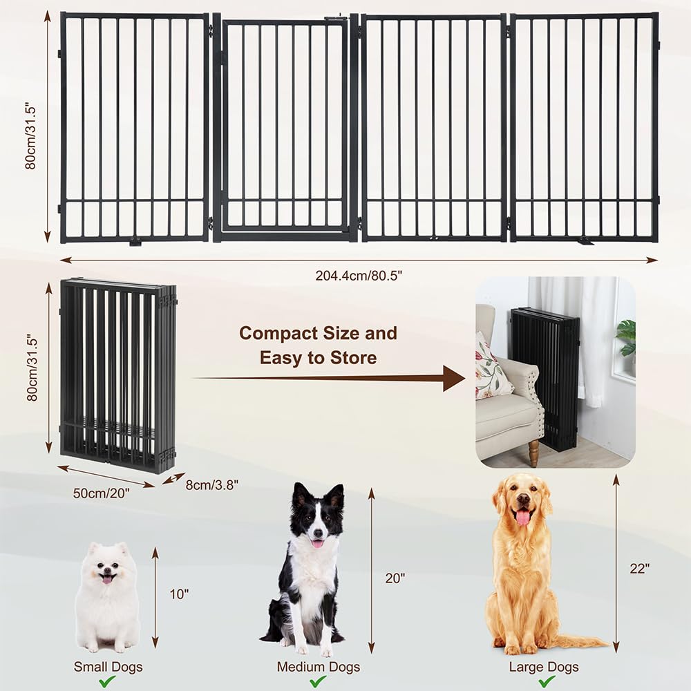 HIDOG portillon-chien-avec-porte, accès sécurisé et pratique.