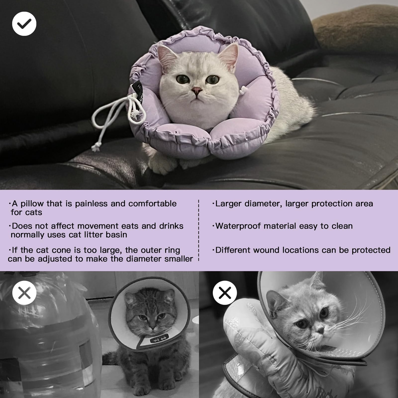 H HIDREAM collier-cone chat confort et durabilité pour usage quotidien.