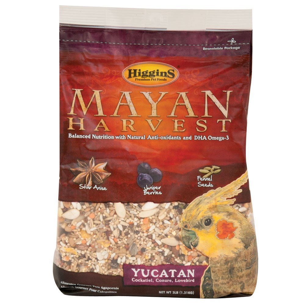 Higgins Mayan Harvest, mélange pour cacatoes et perruches, idéal pour une alimentation quotidienne équilibrée