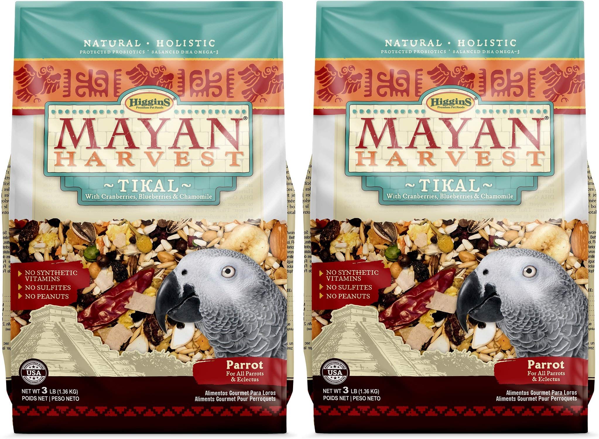 Higgins Tikal Mayan Harvest pour perroquet: paquet de 3 livres, nutrition holistique.
