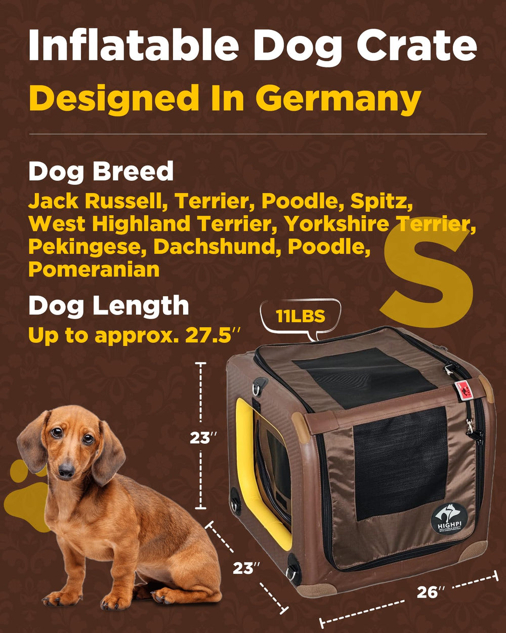 Highpi boîte-chien auto gonflable arrière: sécurité pour le chien.
