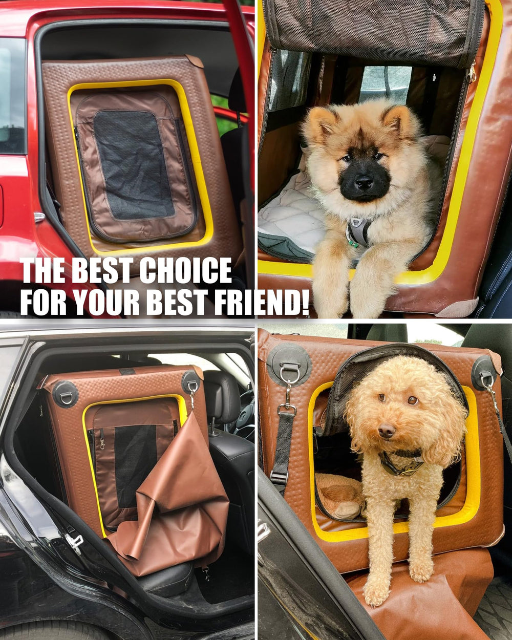 Highpi boîte-chien auto gonflable pliable: rangement rapide.